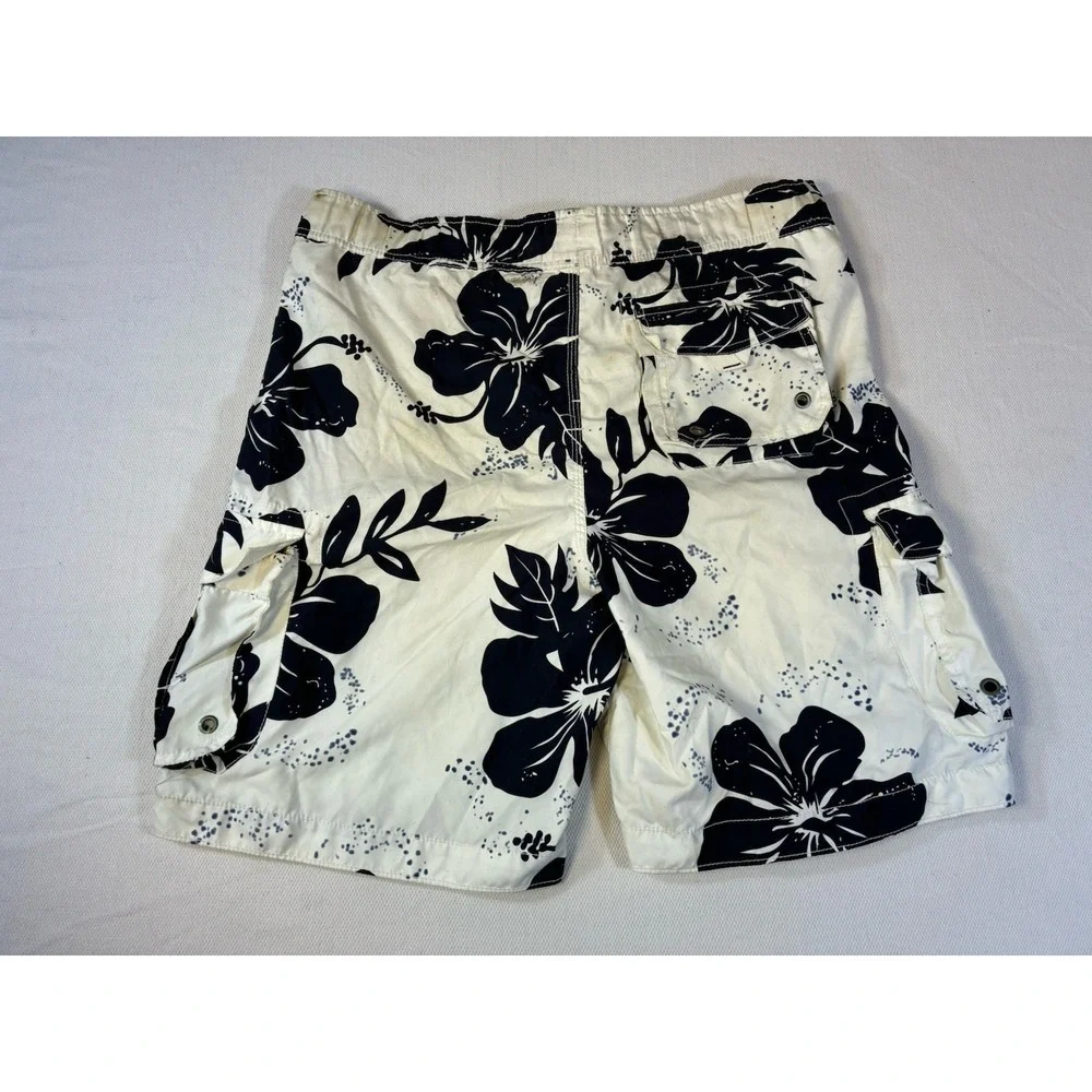 Vintage No Boundaries Mens Board Shorts M 32/34 Navy Hibiscus Floral Swim Trunks